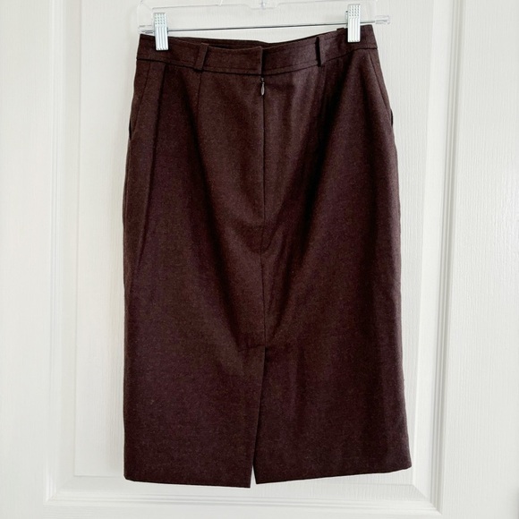 Hermes Skirt Wool Pencil Brown - Picture 2 of 8